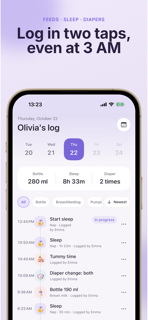 Moni Baby Tracker: Newborn Log screenshot 2
