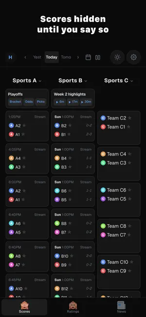 HideScore: Spoiler-Free Sports screenshot 1