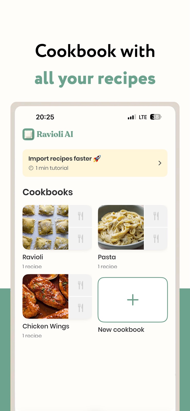 Ravioli AI: Recipe Saver iphone screenshot 1