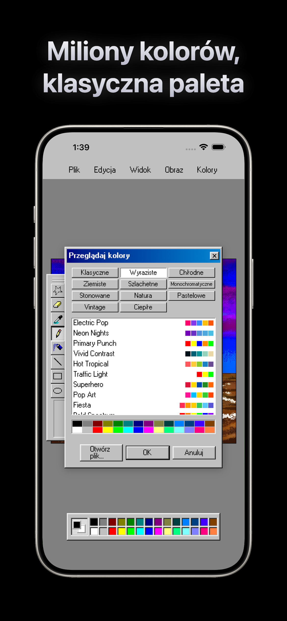 Paint.exe - Retro — Miliony kolorow, klasyczny picker