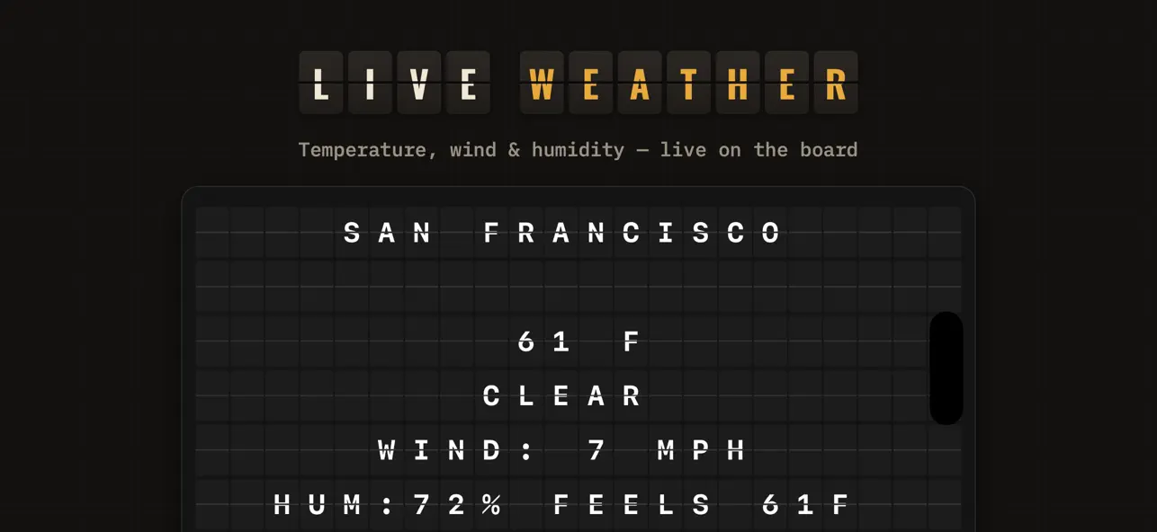 Screenshot #1 pour AeroFlap Split-Flap Clock AI+