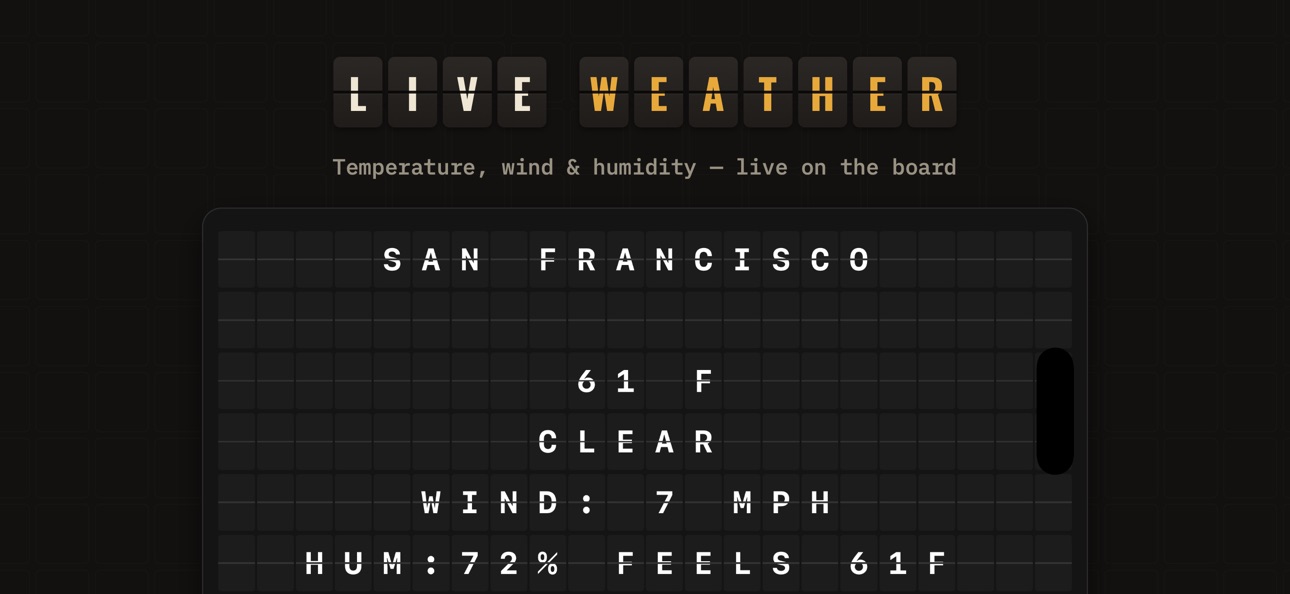 Screenshot 1 of AeroFlap Split-Flap Clock AI+