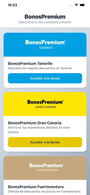 BonosPremium Canarias iPhone screenshot 1