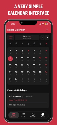 Simple Nepali Calendar (Patro) iPhone screenshot