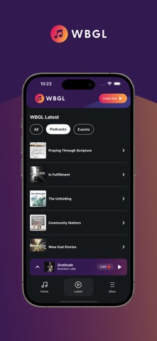 WBGL iPhone screenshot