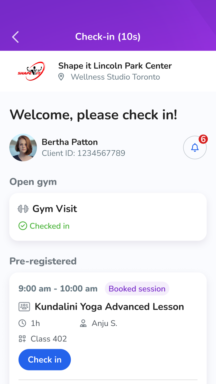 WellnessLiving Check-In