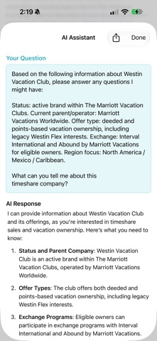 Timeshare Calculators with AI Screenshot 9 of 10