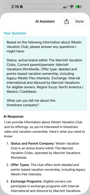 Timeshare Calculators with AI screenshot 9 of 10