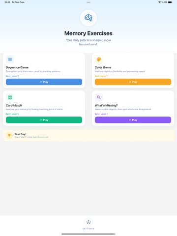 Memory Exercises for Alzheimer iPad screenshot