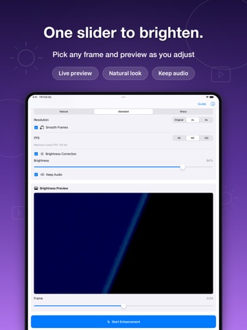 Brighten Dark Video & Enhance iPad screenshot