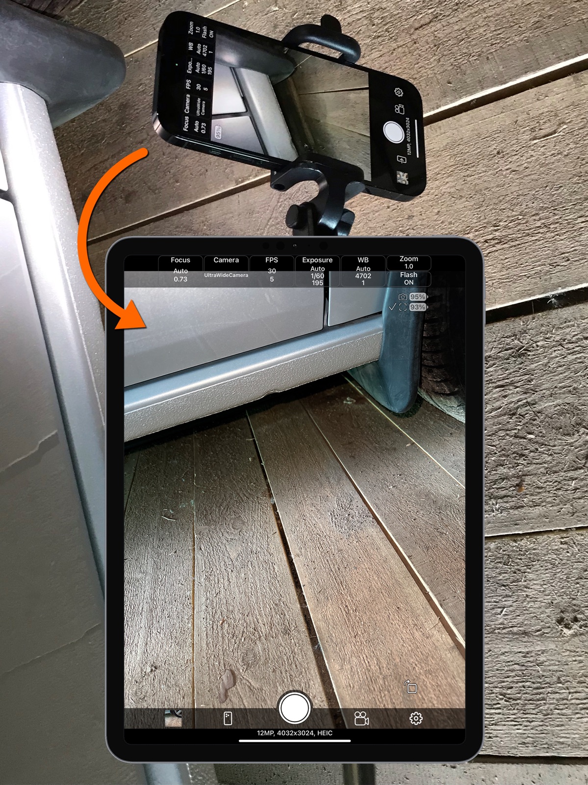 Remote Camera Control via Air ipad screenshot 1
