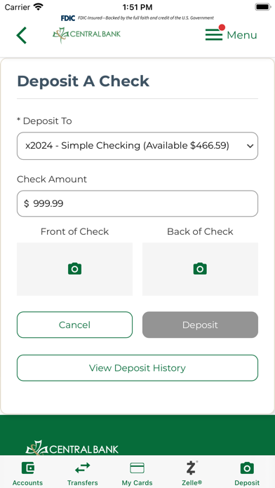 Central Bank Mobile Banking Screenshot