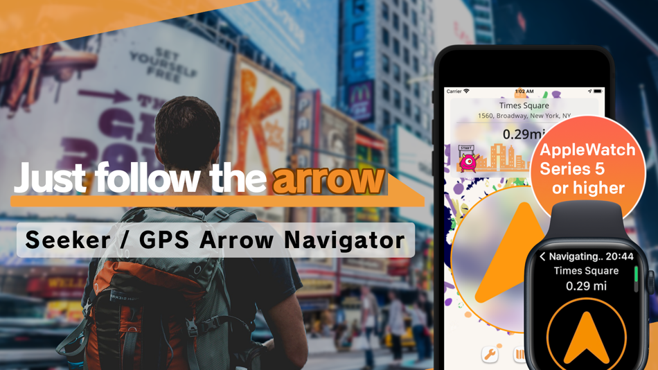 #1. Seeker: GPS Arrow navigator (iOS) 由: Keisuke Fukuda