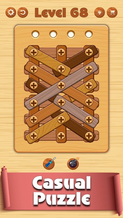 Wood Screw Pin Puzzle Game Screenshot