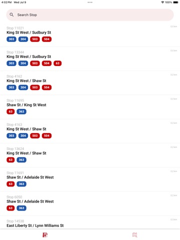 Toronto Transit (TTC, GTA, GO) iPad screenshot