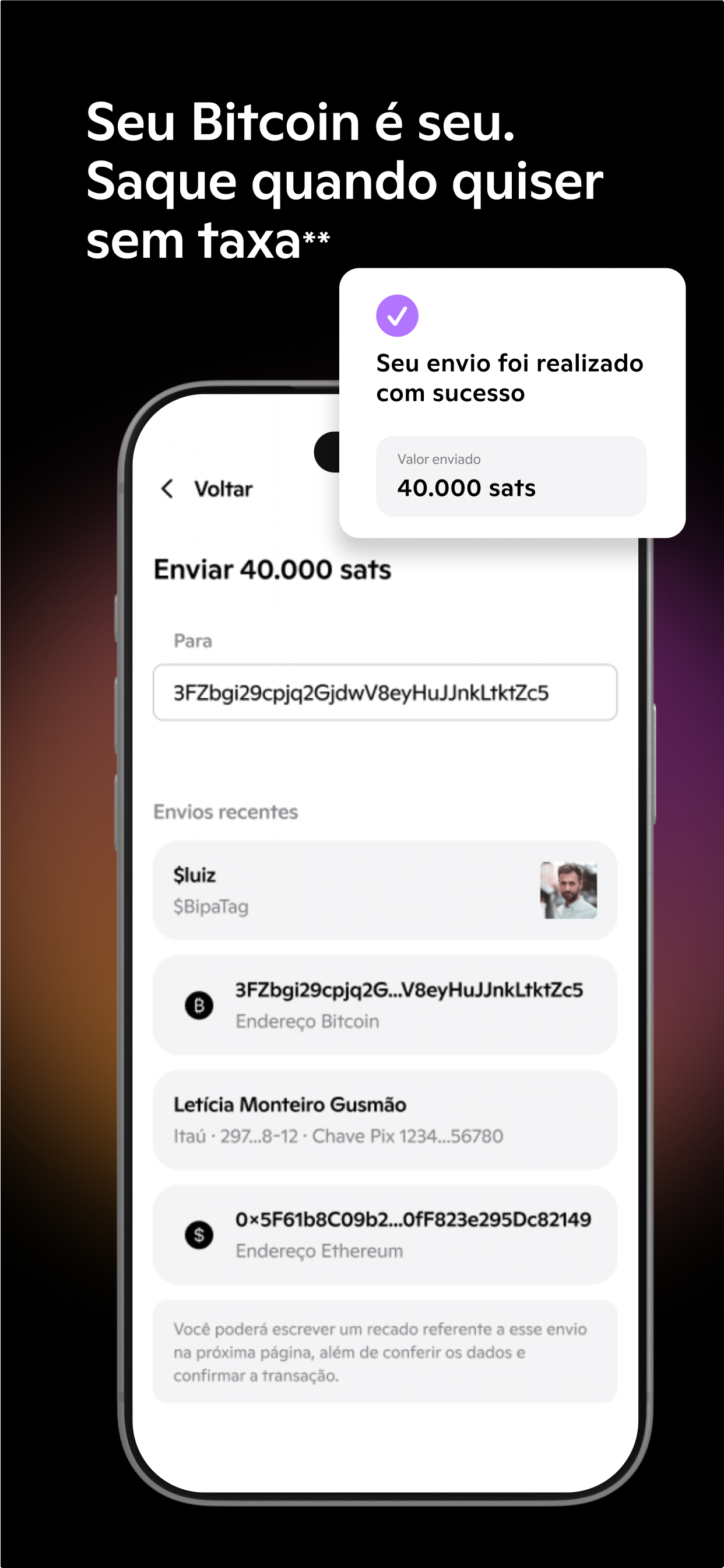 Bipa: Bitcoin, Pix e Cartão