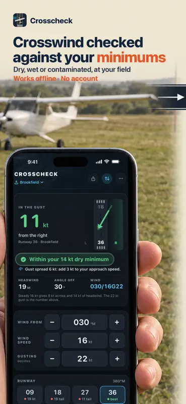 Crosscheck Crosswind Rechner screenshot 1 of 8