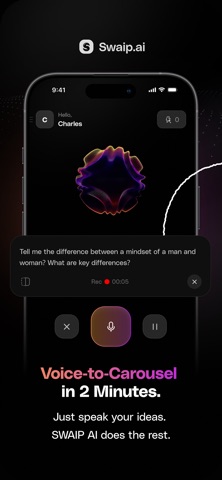 SWAIP: Voice to Carousel AI screenshot