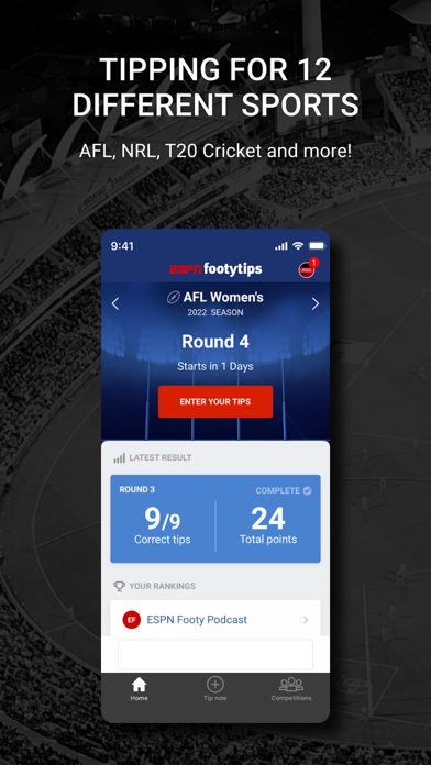 Screenshot #3 pour footytips - Footy Tipping App