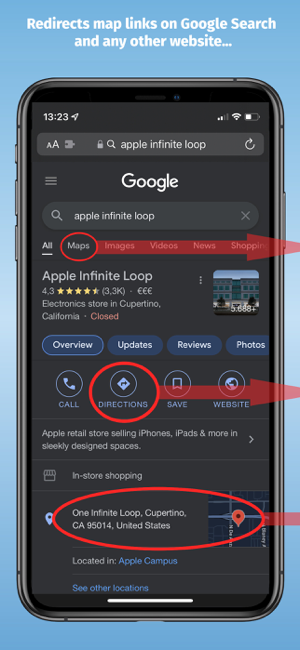 ‎Map Redirect for Map Links Screenshot