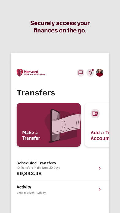 Harvard FCU Digital Banking Screenshot