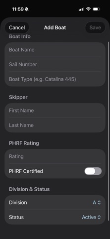 RCYC Regatta Scoring screenshot