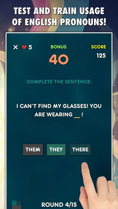 Screenshot #1 pour Pronouns Grammar Test