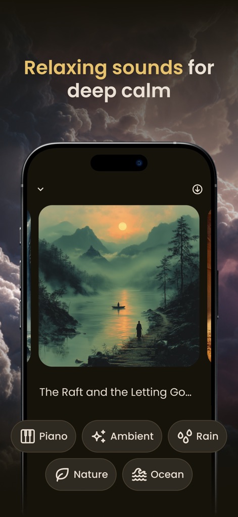 Sutara: Buddhist Sleep Stories - This tool enhances the storytelling experience by allowing users to select from a range of soothing background sounds, including 'Ocean' and 'Rain', to foster deep relaxation.