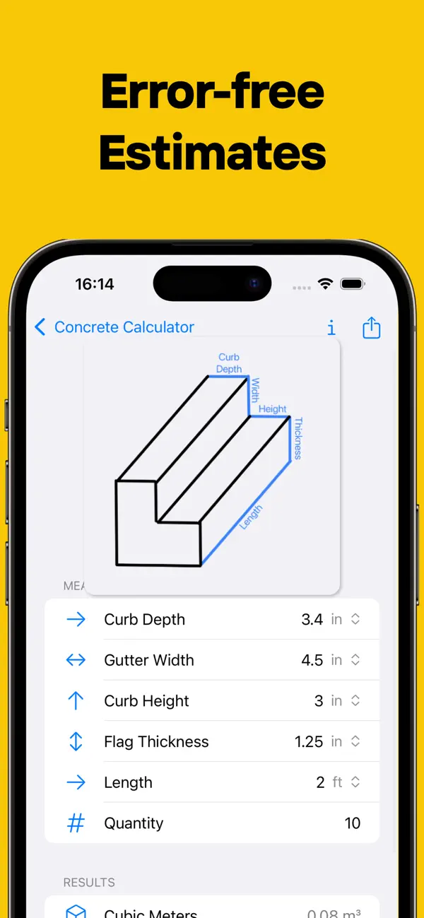 Screenshot #3 pour Concrete Calculator ·