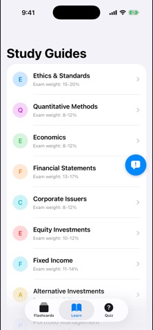 CFA Level I Flashcards iPhone screenshot