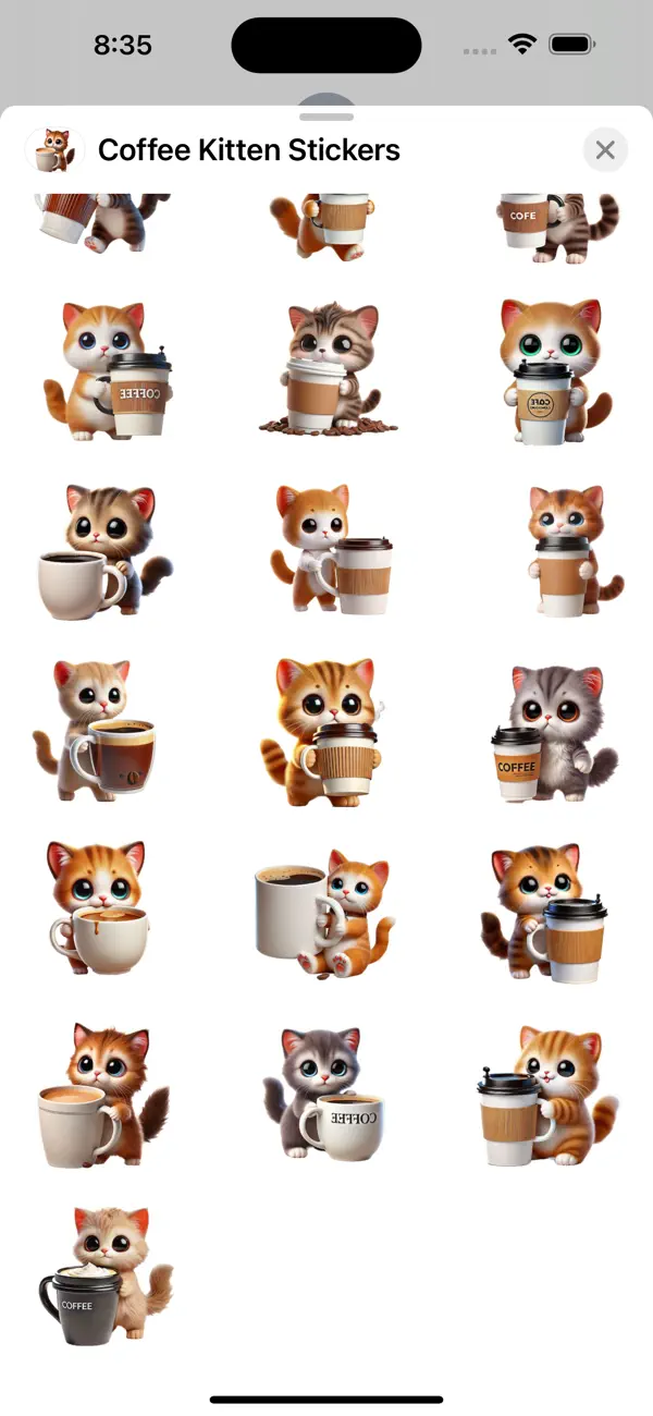 Screenshot #3 pour Coffee Kitten Stickers
