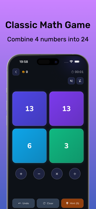 Make24: Math Puzzle Game Screenshot 2 of 3