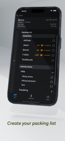 Grab & Go - Packing List screenshot