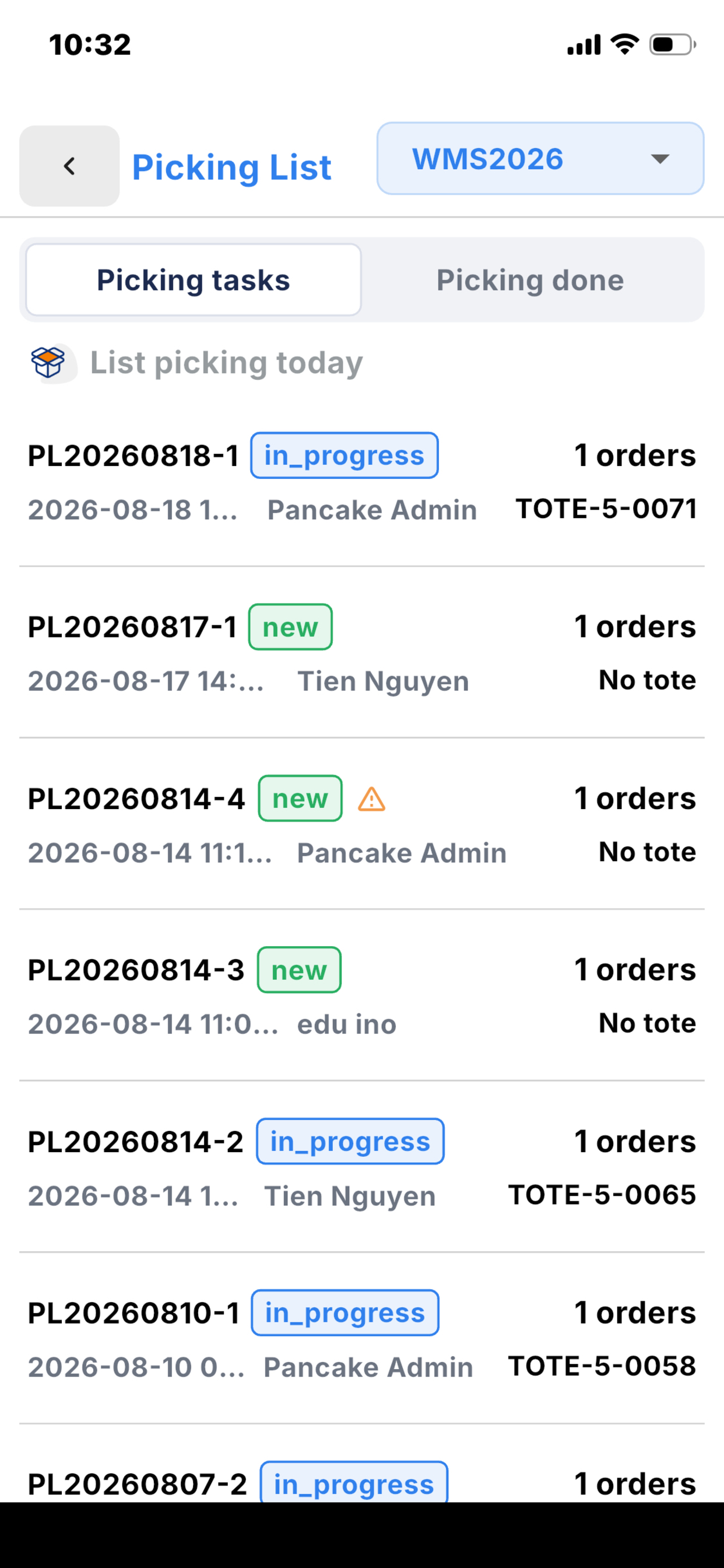 Pancake WMS screenshot 4