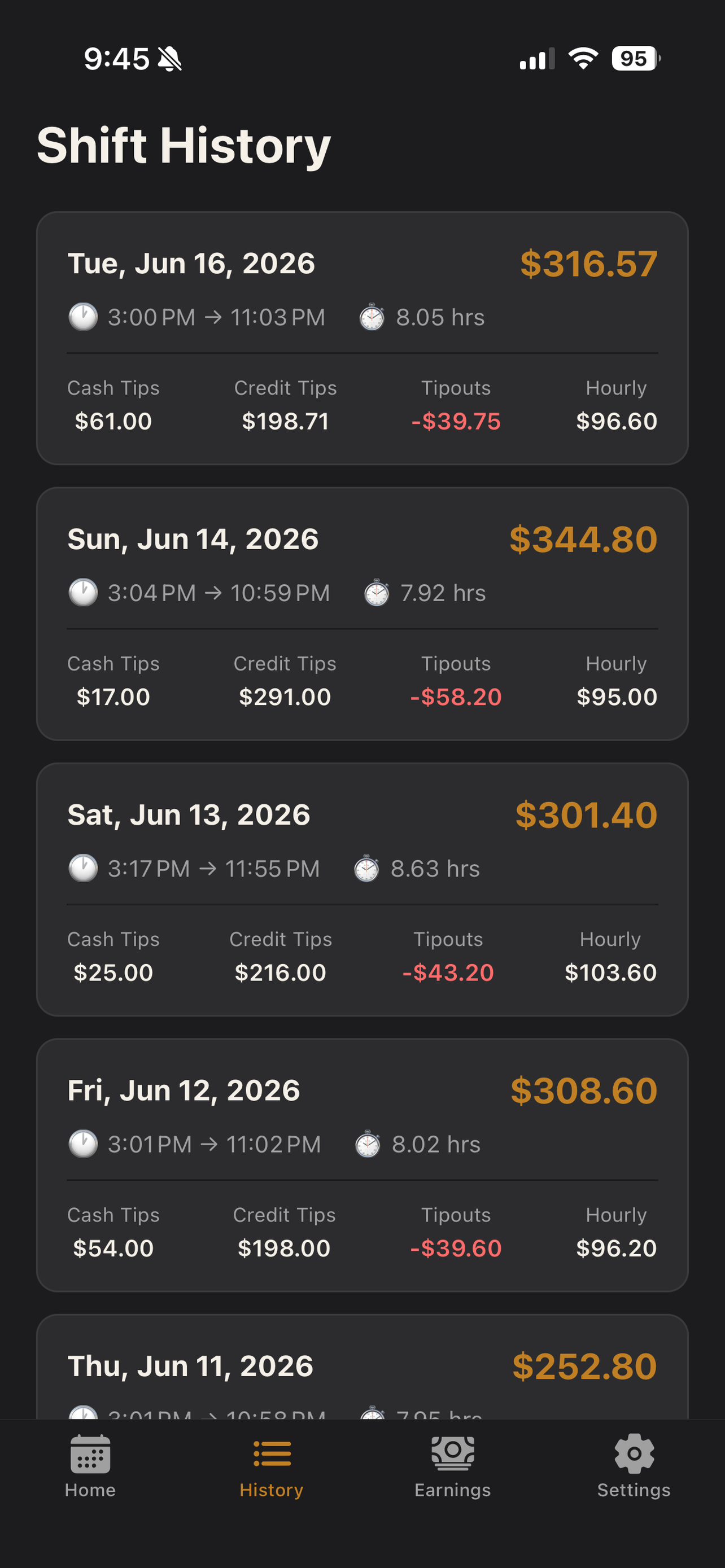 TipTrackr: FoH Tip Tracking screenshot 5