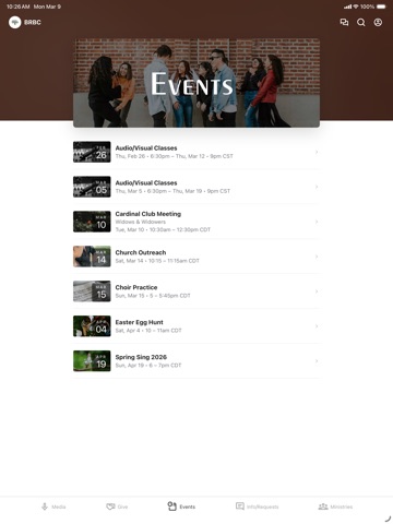 Barron Road Baptist Church iPad screenshot