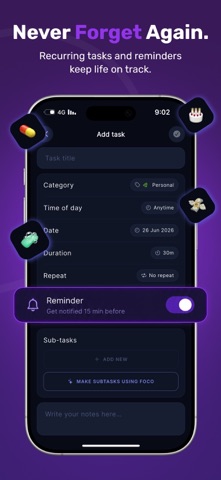 FOCO - ADHD Task Planner screenshot