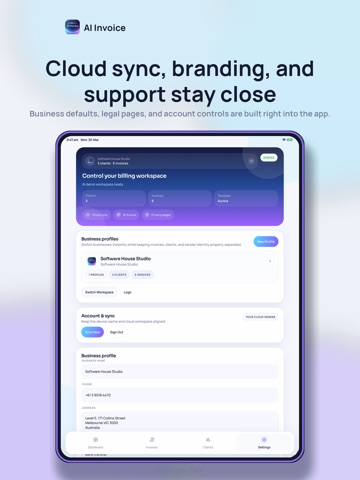 AI Invoice - Invoicing Tool iPad screenshot