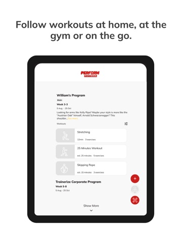 Perform Fitness iPad screenshot