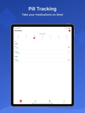 Health Tracker - Pill Reminder iPad screenshot