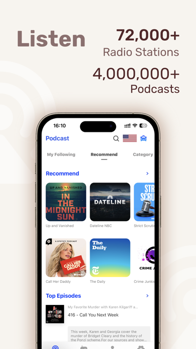 Podcasts Music Radio FM: Podio Screenshot