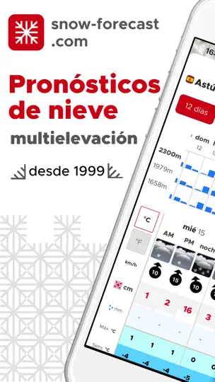 Captura de pantalla de Snow-Forecast.com en iPhone 1
