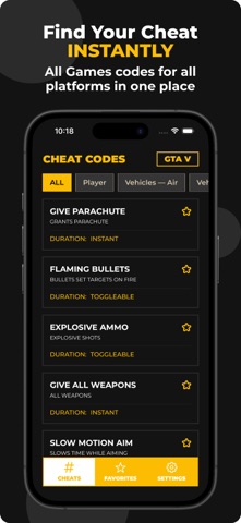 Cheat Codes screenshot