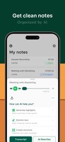 Transcribe Audio to Text Notes screenshot