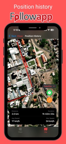 FollowApp tracking iPhone screenshot