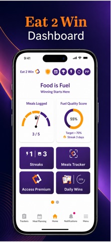 Eat 2 Win Nutrition app screenshot