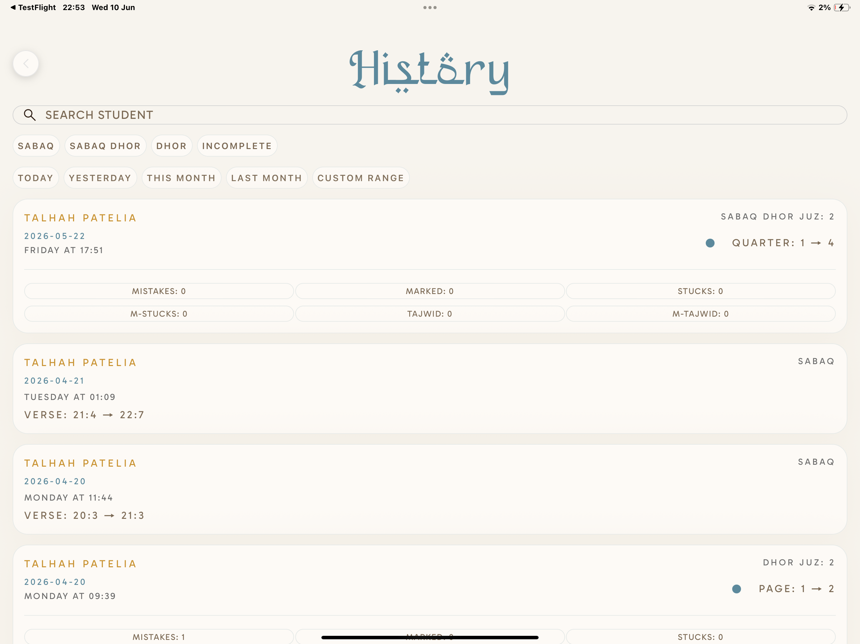 Hifz App screenshot 8