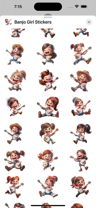 Banjo Girl Stickers
