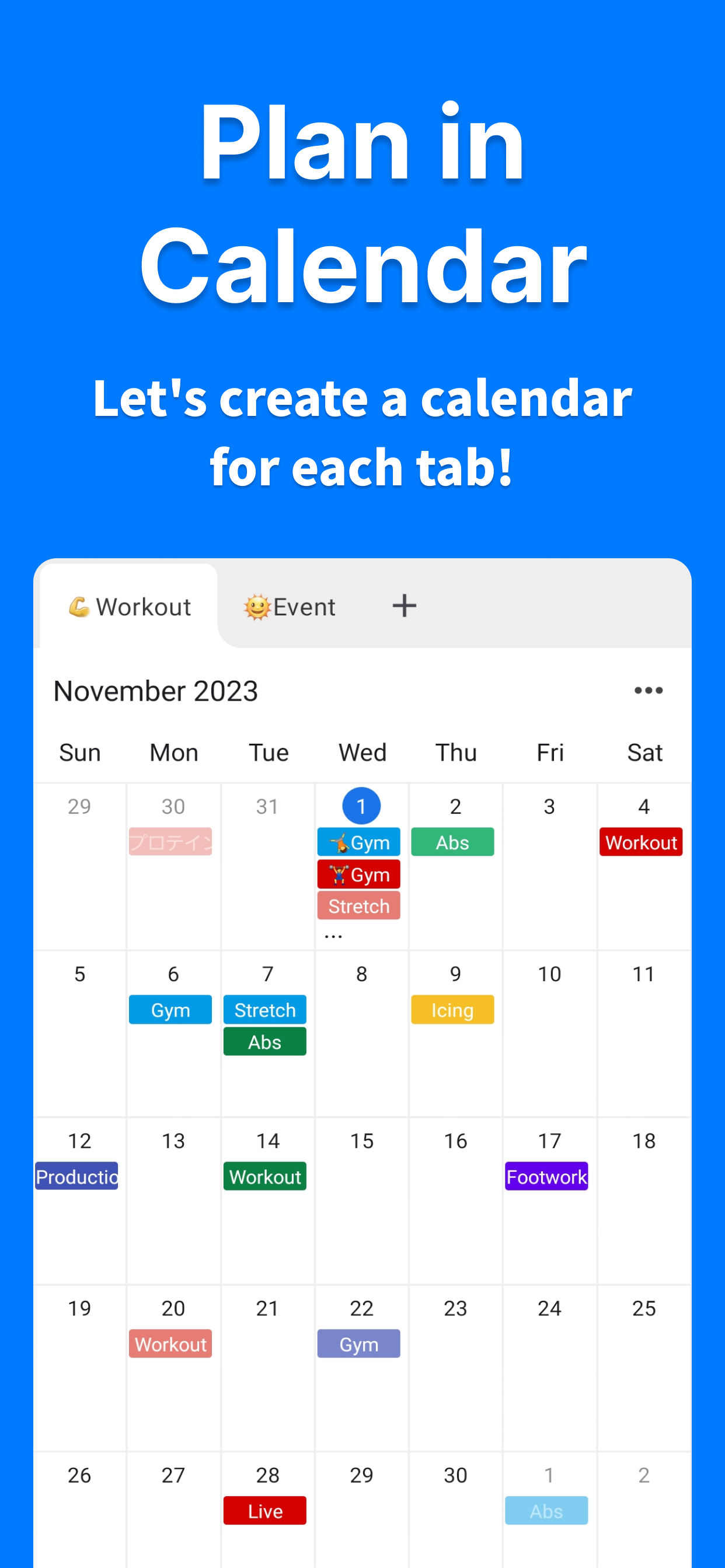 Plan Calendar -Make a Schedule