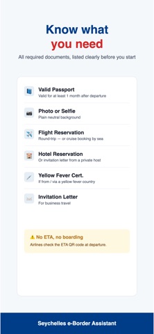 Seychelles eTA Assistant screenshot